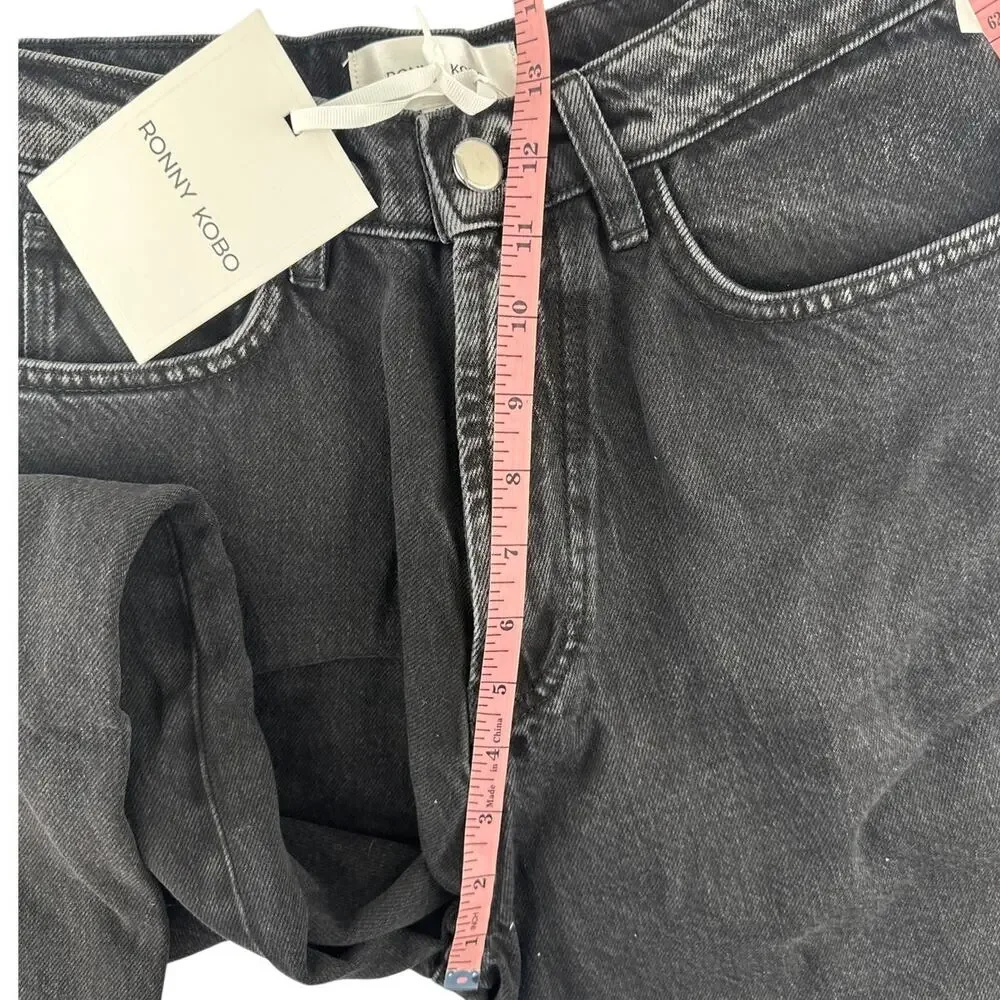 Ronny Kobo Women's Charcoal Naomi Wide Leg Jeans Size 25 - Picture 8 of 13